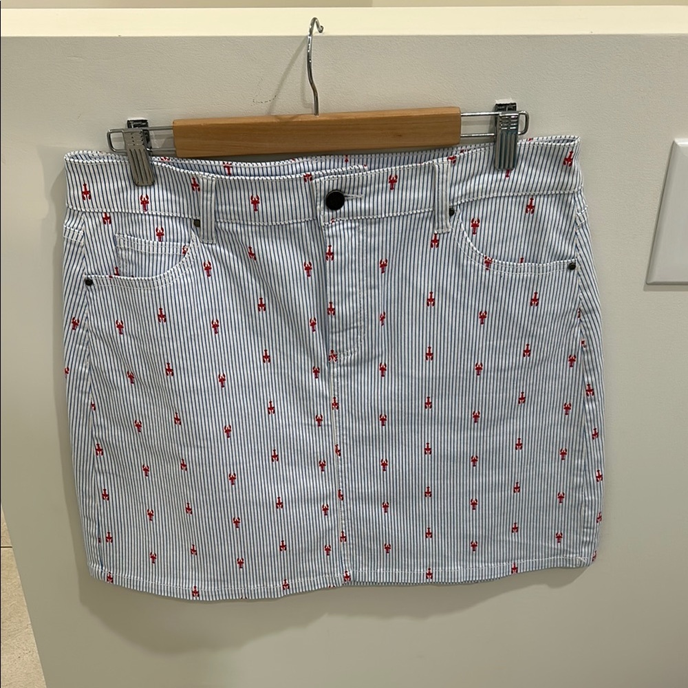 Market & Spruce Blue and Red Mini Pencil Skirt